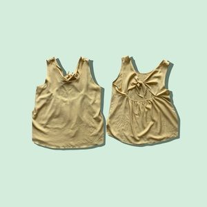 ACTIVE USA WOMENS SIZE LARGE YELLOW OPEN BACK TANK TOP USED